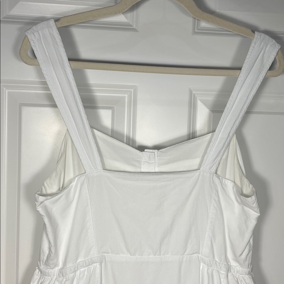 Madewell Button-Front Tiered Midi Dress Size Medium White Sleeveless - Picture 12 of 16